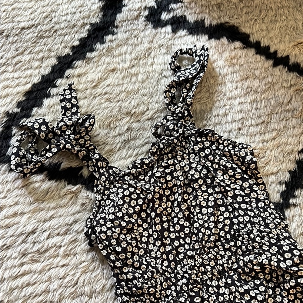H&M black jumpsuit/romper with floral print